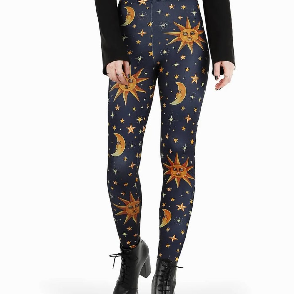 Blackmilk Sun and Moon Leggings - Navy and Gold